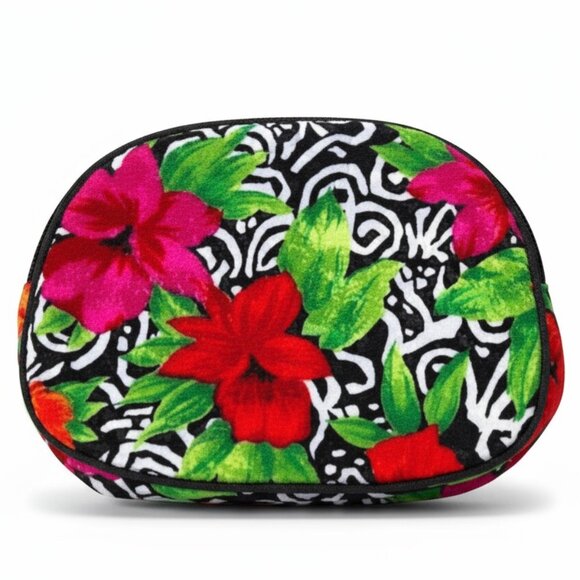 Oscar de la Renta Hibiscus Floral Clutch Cosmetic Bag - Picture 1 of 7